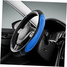 Car Steering Wheel Cover - Microfiber Leather Steering Wheel Wrap Sports Blue