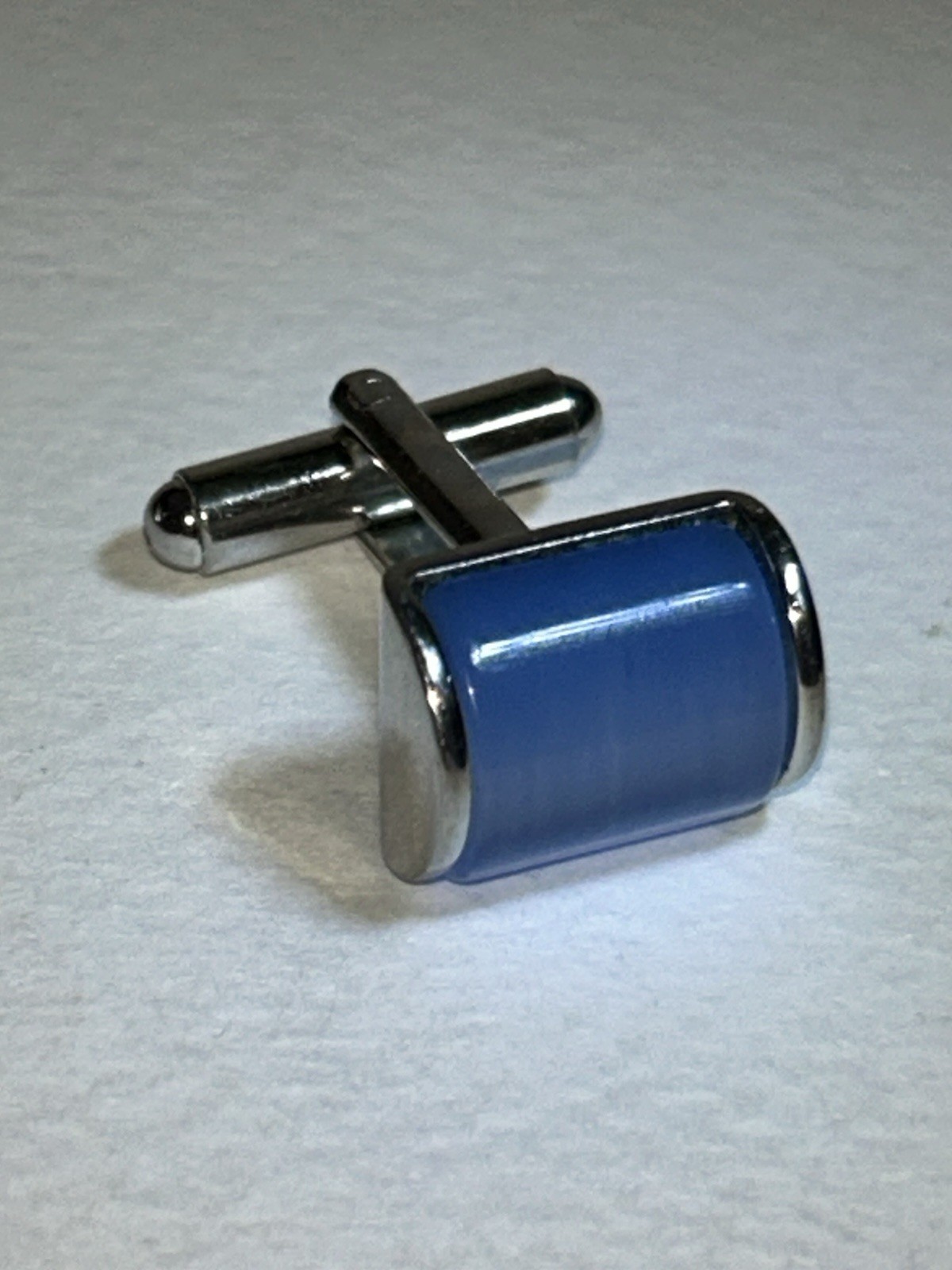 One Cufflink Light Blue Rectangle Shape Replaceme… - image 7