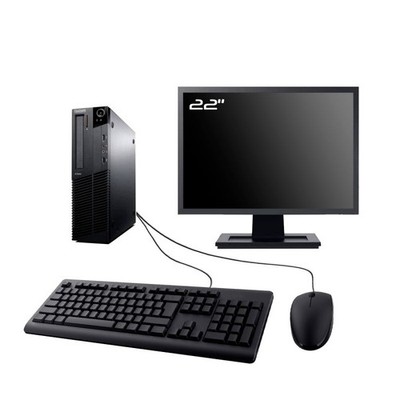 PC Lenovo M71e SFF Bildschirm 22'' Intel I5-2400 RAM 16GB SSD 240GB W10 Wifi