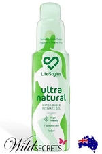 NEW Lifestyles Ultra Natural Gel 100ML, Water Based, Sex Lubricant/Lube