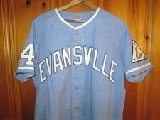 Ebbets Field Flannels EVANSVILLE TRIPLETS 1971 Jersey Made in USA Medium flaws