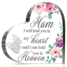 Crystal Acrylic Decorative Signage, Heart Shape Memorial Decor, 6 x 6 x 0.6 I...
