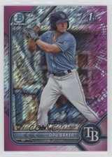 2022 Bowman Chrome Prospects Fuchsia Shimmer Refractor 13/199 Dru Baker 1u6