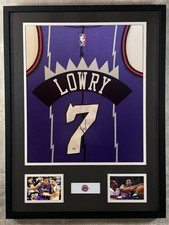 Kyle Lowry Signed Jersey Framed W/ PSA COA Toronto Raptors Purple Auto Display