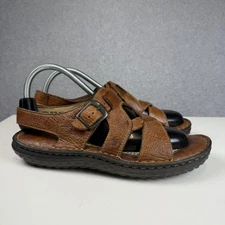 Born Women's 9.5 40.5 Brown Leather Open Toe Fisherman Sandals 