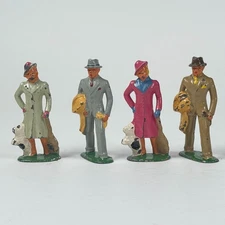 Barclay 1930s Dimestore Train Passengers Figures Vintage Collectibles Set