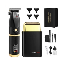 HIENA PRO Hair Trimmers and Foil Shaver for Men Kit,Men Professiona... Fast Ship