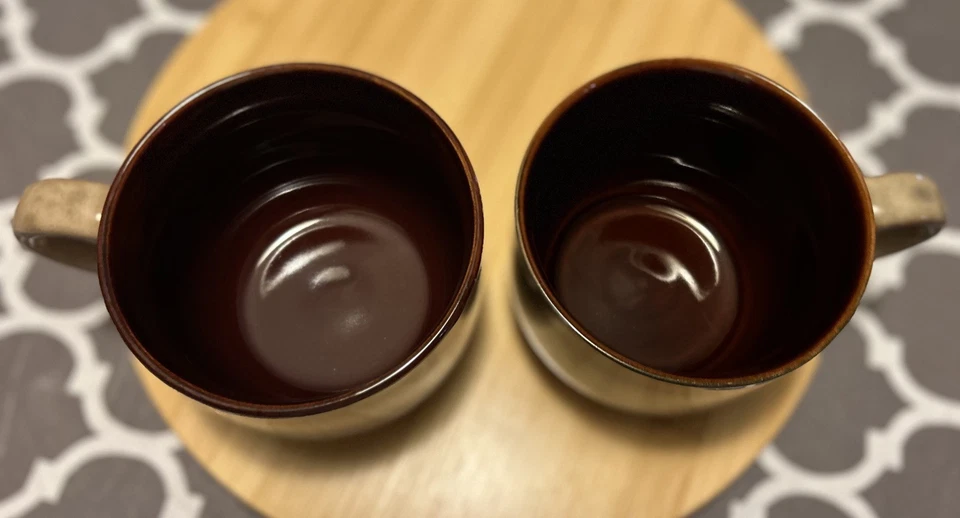 Juego de 2 tazas de sopa de té café de gran tamaño de gres marrón Sango Nova Foto 3 de 4