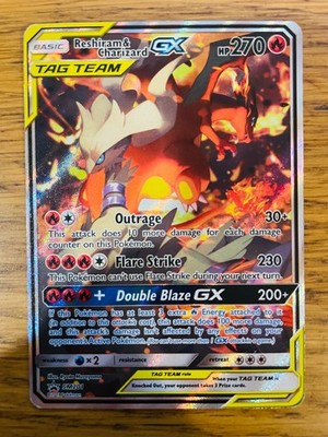 MP! Reshiram & Charizard GX SM201 Sonne & Mond Tag Team Alt Art Promo Pokemon Karte