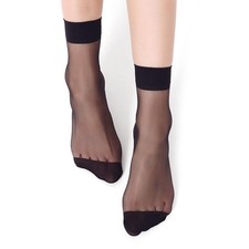 10 Pairs Women's Nylon Ankle Short Sheer SocksBlack
