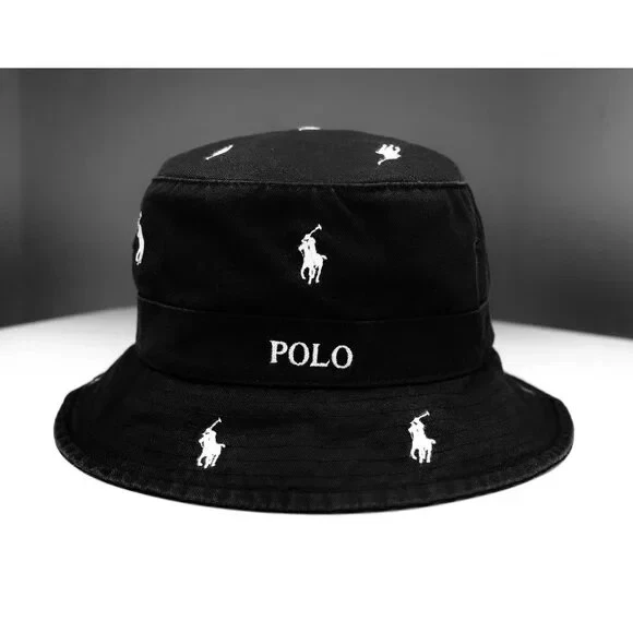 Size S/M Polo Ralph Lauren Embroidered Pony Bucket Hat Adult Unisex Polo Black
