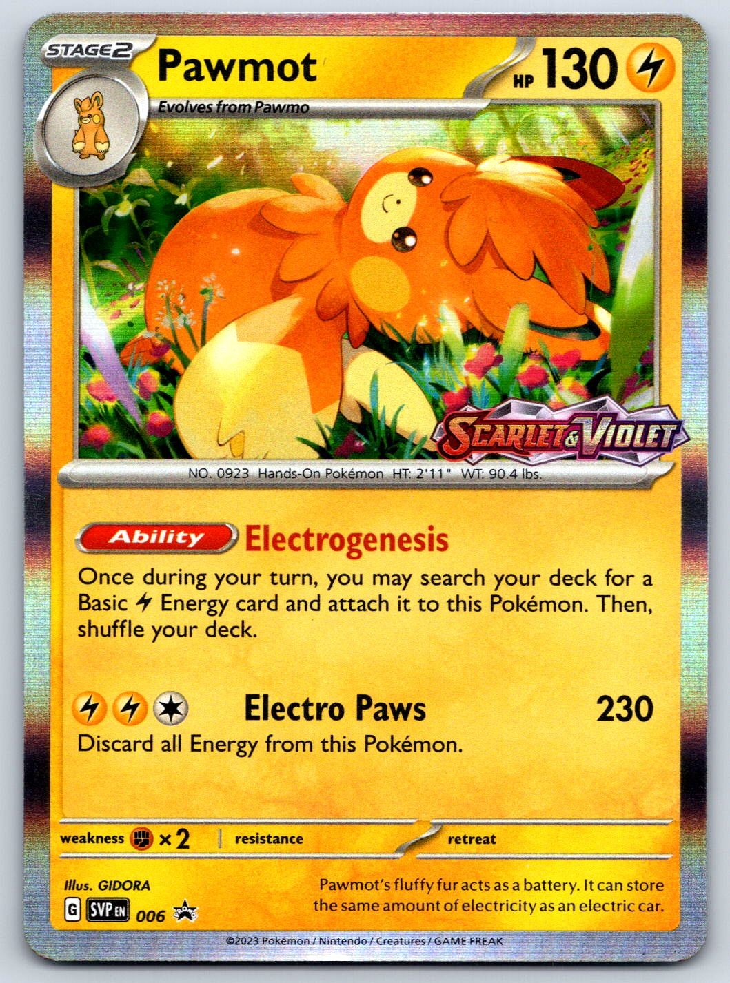 Pawmot (Holo) Scarlet & Violet 006 Promo Pokemon Card NM