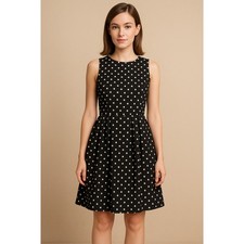 Ann Taylor Loft Polka Dot Fit Flare Dress Petite 2 Coquette Twee Retro