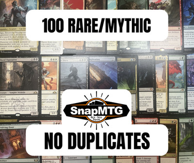 100 Magic: The Gathering Rare/Mythic Card Lot - No Duplicates
