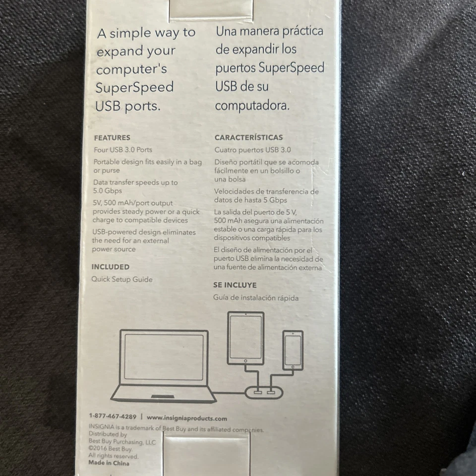 Insignia NS-PCH6430 4-Port USB 3.0 Travel Hub - Black - Image 2 of 2