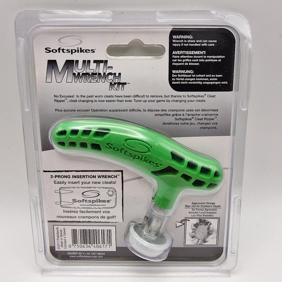Softspikes Multi-Wrench Kit Cleat Ripper 2-Prong Golf Spike Removal Tool