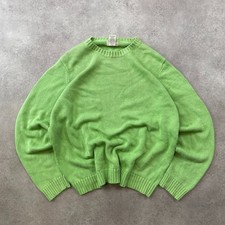 L.L Bean Jumper Womens Large Vintage Chunky Cotton Knit Sweater, Green
