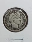 1911 (P) Philadelphia Barber Silver Dime  Actual Coin G28 Item F12F8