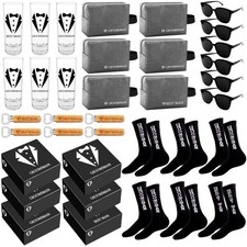 36Pcs Groomsmens Gifts Set of 6,Best Man Groomsmen Proposal Box Gifts,2oz Sho...