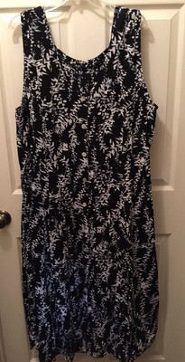 J.B.S Ltd Women's Sleeveless Dress Black W/ White Plus sz 26W