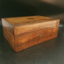 Boîte à bijoux David Edwards Londres Palissandre Compartiment secret cuir 1830