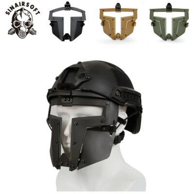 Tactical Airsoft Steel Mesh / TPE Lens Full Face Mask Sparta FAST Helmet Cover