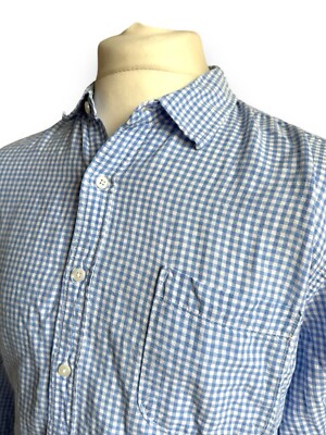 Amazon Essentials Herren Langarmhemd hellblau weiß kariert Gingham XL