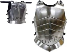 Armor Steel Medieval Breast Plate Jacket One Size, Fits Most Silver Costume