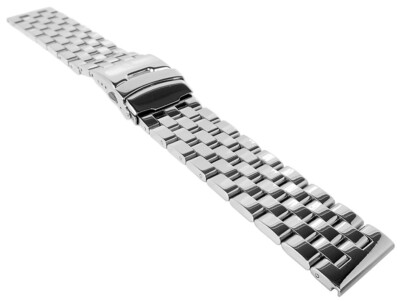 Minott Uhrenarmband | massiv Edelstahl | glänzend | Faltschließe 