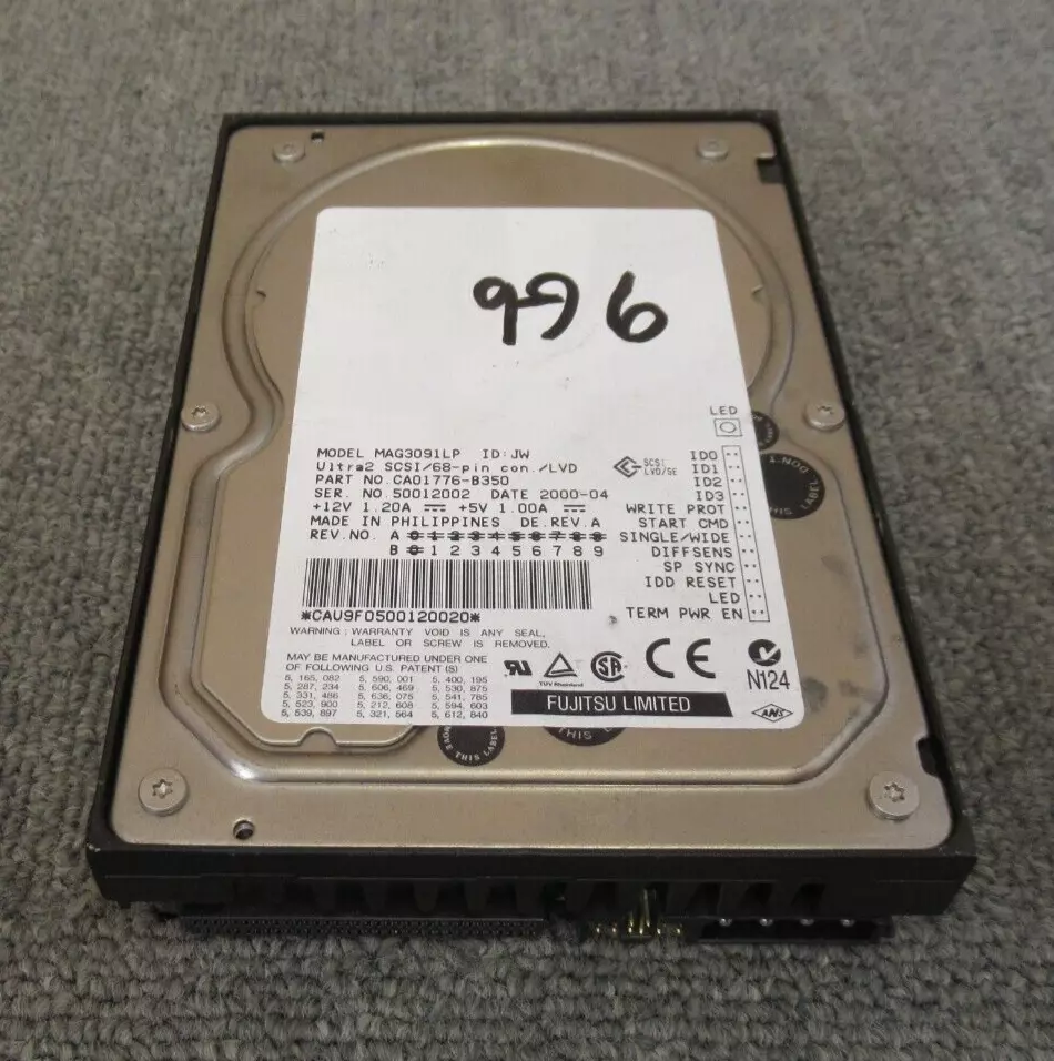 Fujitsu MAG3091LP CA01776-B350 9.1GB 10000RPM SCSI 2MB 3.5" Internal Hard Drive - Image 3 of 4