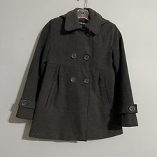 Rothschild Youth Hooded Gray Double Breasted Jacket Coat Size 14/16