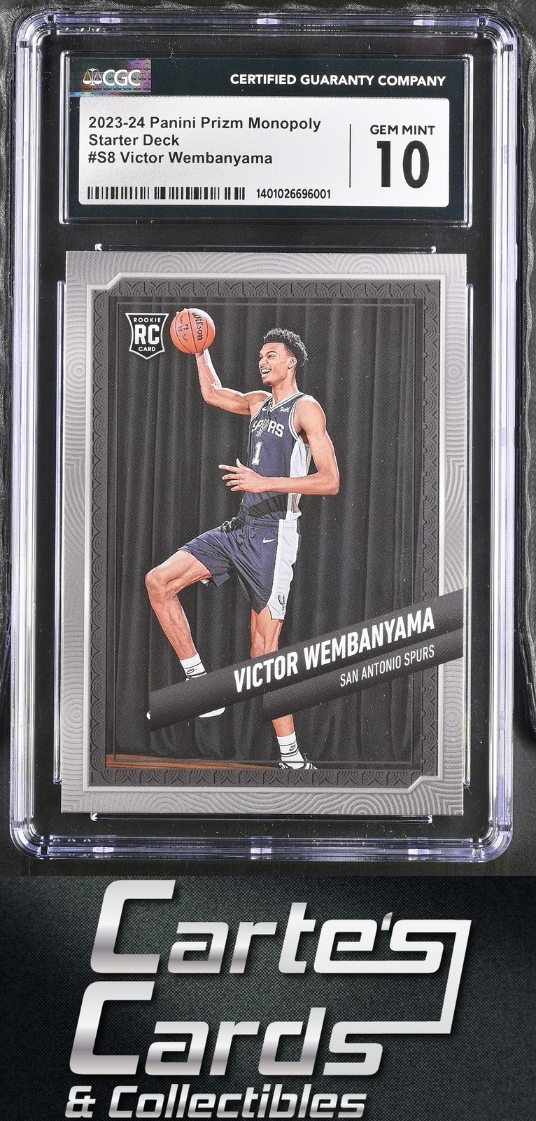 Victor Wembanyama 2023 Panini Prizm Monopoly #S8 Starter Deck Spurs RC CGC 10