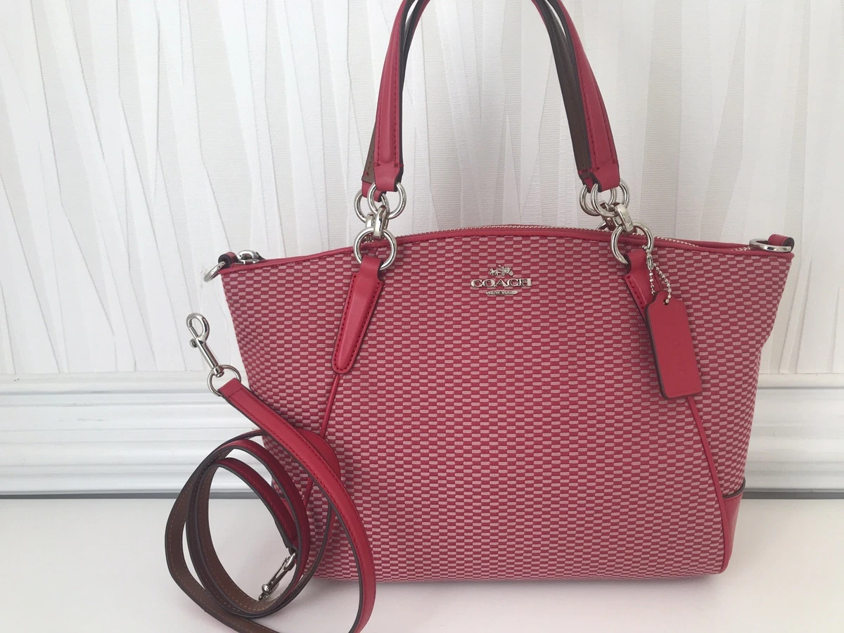 NWT COACH PURSE KELSEY SATCHEL JACQUARD COACH F57244 PINK