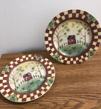 Thomson Pottery Country Home 8” Salad Plates, Set of 2.