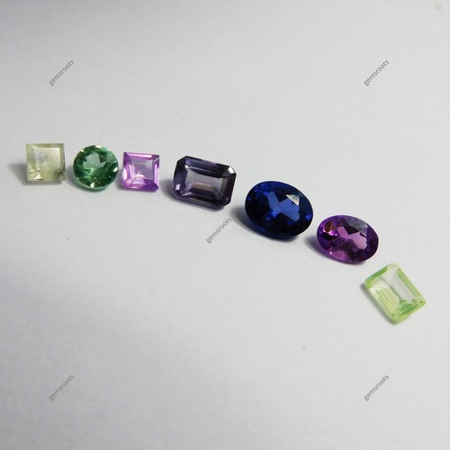 15 Pcs Natural Sapphire Mix Shape-Color CERTIFIED Ring Size Loose Gemstone Lot - Picture 5 of 15