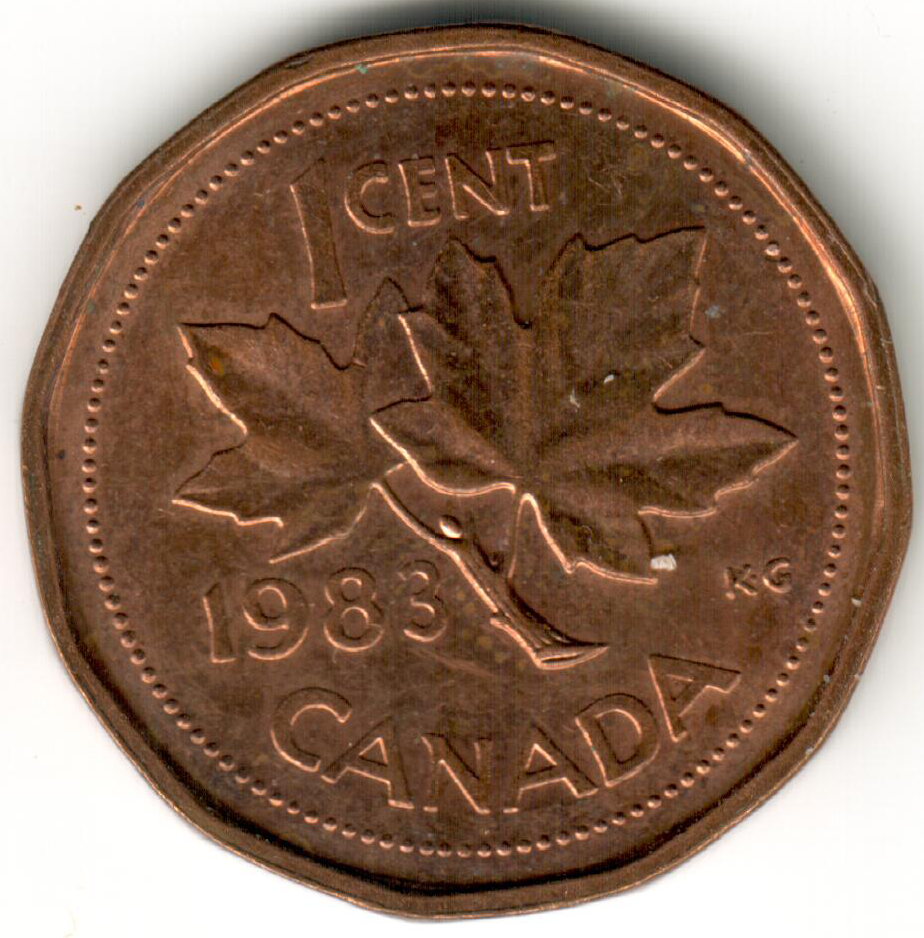 Canada - 1 Cent - 1983 - #1 - Elizabeth II 2nd portrait, 12 sided