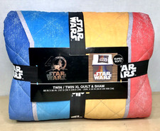 Star Wars Bed Set Gray Twin Size Comforter Quilt Pillow Sham 40th Anniversary