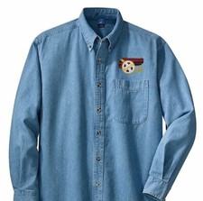 SANTA FE CHIEF Denim shirts front logo L.S. or S.S. Dark Denim or Light Denim