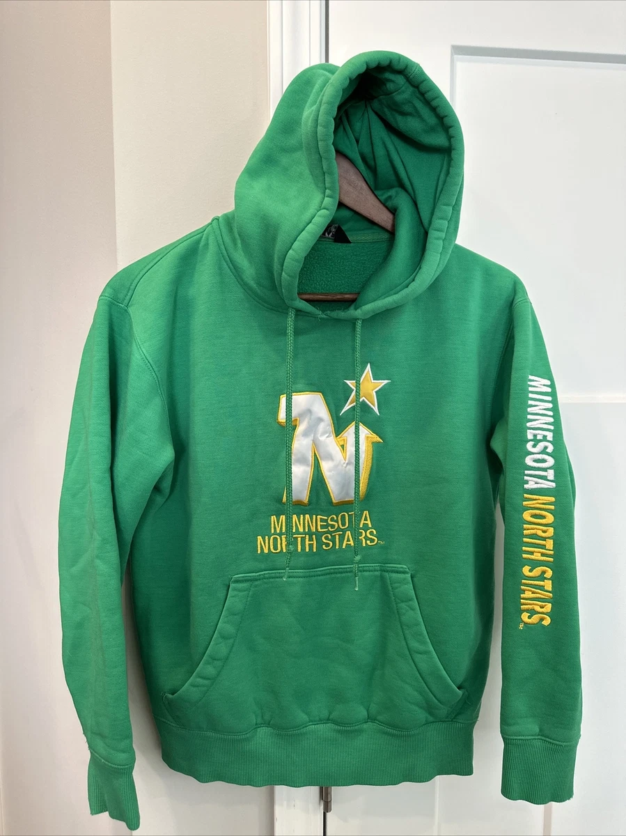 Minnesota North Stars Old Time Hockey Retro Small Green Hoodie