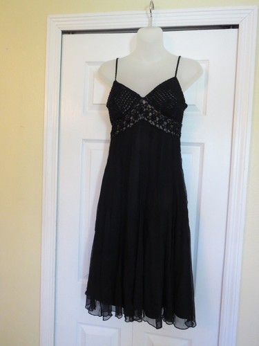 Vision Apparel Dress Black Beaded 