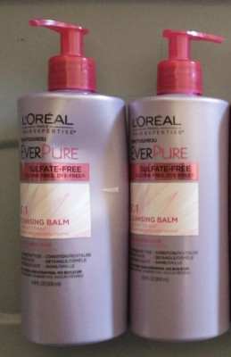 Pack 2 L'OREAL EVERPURE 6-in-1 Cleansing Balm For Colored Hair 16.9 oz Loreal