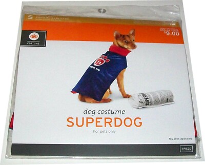 * DOG COSTUME ''SUPER DOG'' 1 PIECE. NEW SEALED. SIZE S 5lbs-15 lbs.
