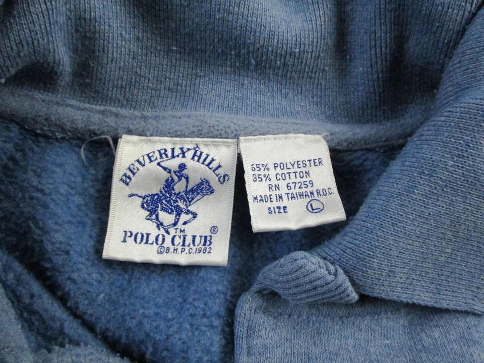 Suéter De Colección Beverly Hills Polo Club Para Hombre Cuello Grande Azul 1982 Usado en Excelente Condición Foto 4 de 4