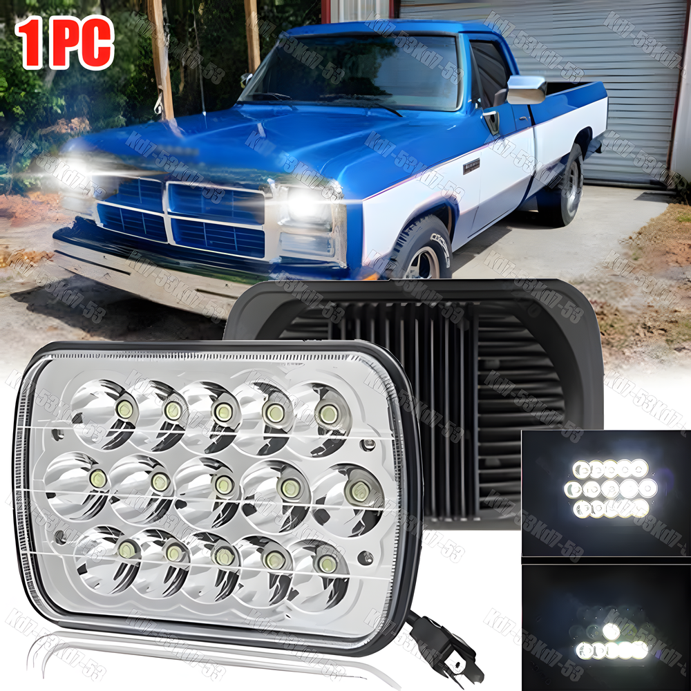 Fit Dodge D100 D150 D250 D350 1981-93 Black LED Headlight Hi-Lo DRL Turn Signal