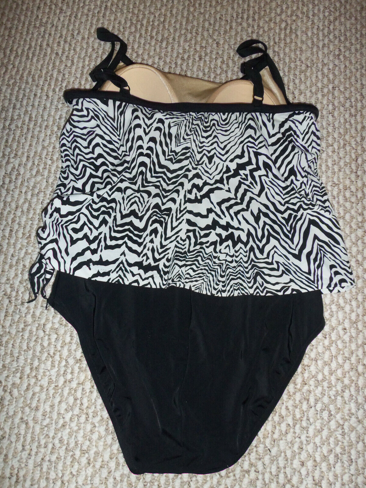 St Tropez Black & White Swimsuit Bathing Suit Size 10 QVC eBay