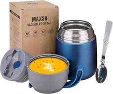 Insulated Thermo Food Jar for Hot & Cold Food for Kids Adult, 17 oz Soup Thermal