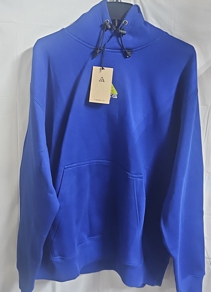 Nike ACG Therma-Fit Fleece Pullover Hoodie Royal Sz M (DH3087-455) Adult  Unisex