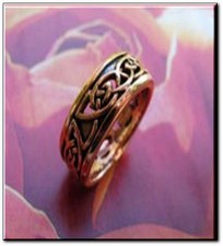 Solid Copper Celtic Ring CTR3411 - 1/4" wide. Available in Sizes 5, 6 8 - 13.