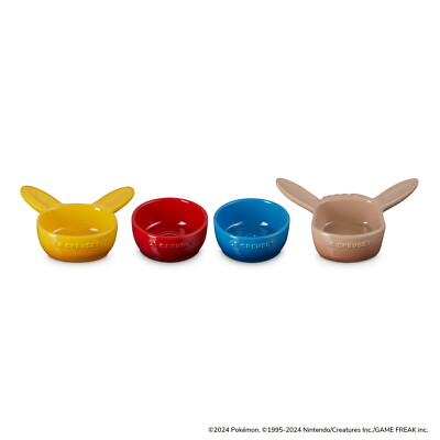 Le Creuset Pokemon Collection Mini Dish Plate Pikachu Eevee Ball