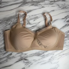 Honeylove Crossover Bra Tan Size 1X 40C / D Seamless Support Mesh Trim
